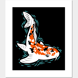 Black and Orange Koi Posters and Art